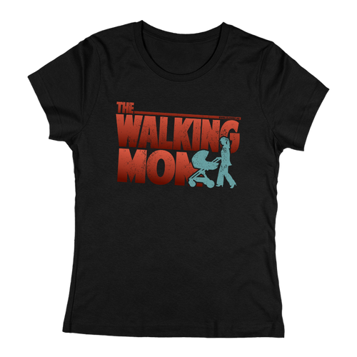 Walking mom női póló (Fekete)