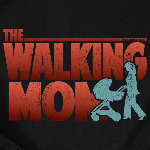 Walking mom női póló (B_fekete)