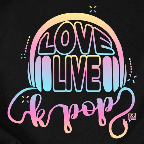 Love live k-pop - Férfi póló (B_Fekete)