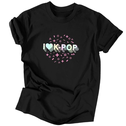 I love K-pop póló (fekete)