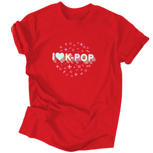 I love K-pop  - Férfi póló (Piros)