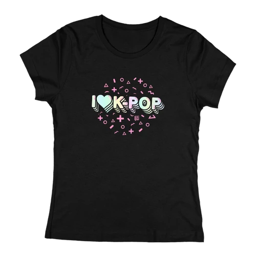 I love K-pop női póló (Fekete)