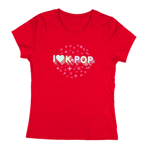 I love K-pop női póló (Piros)