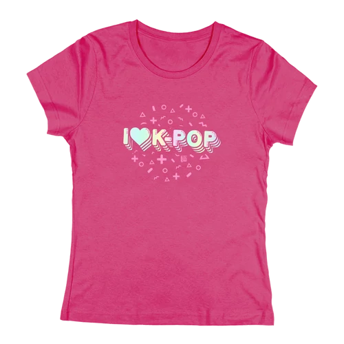 I love K-pop női póló (Rózsaszín)
