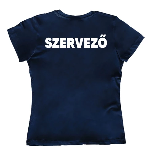 Rendezvényre Szervező feliratos női póló (Sötétkék)
