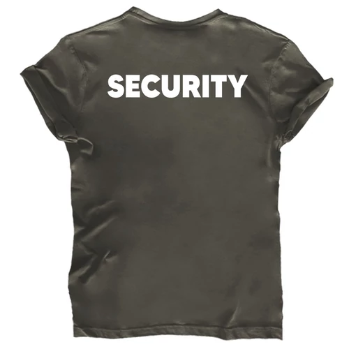 Rendezvényre Security feliratos férfi póló (Grafit)