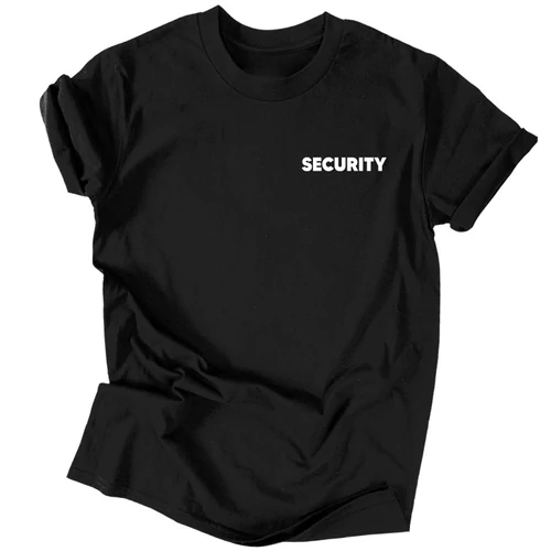 Rendezvényre Security feliratos férfi póló (Fekete)