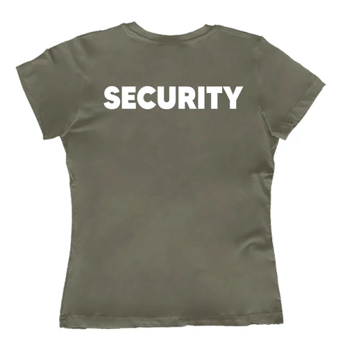 Rendezvényre Security feliratos női póló (Grafit)