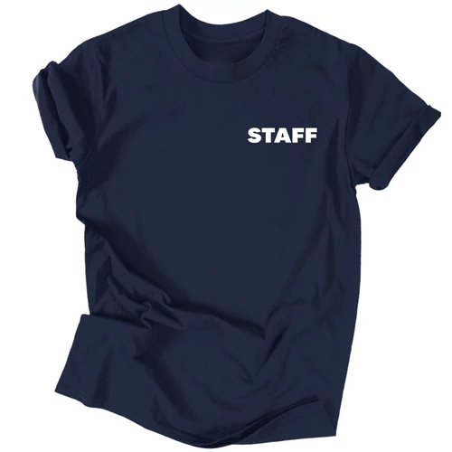 Rendezvényre Staff feliratos férfi póló (Sötétkék)
