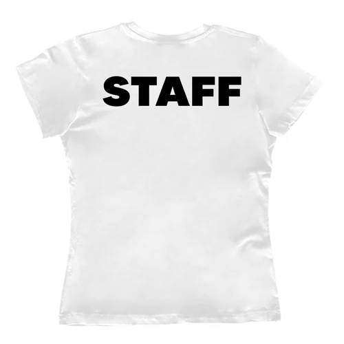 Rendezvényre Staff feliratos női póló (Fehér)