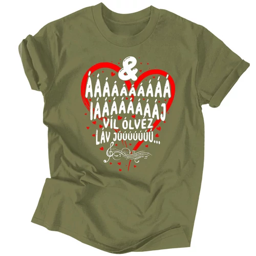 Ólvéz láv jú férfi póló (khaki)