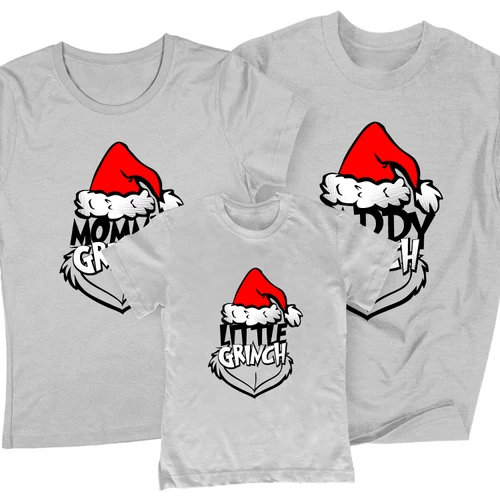 Grinch család családi póló szett (Szürke)