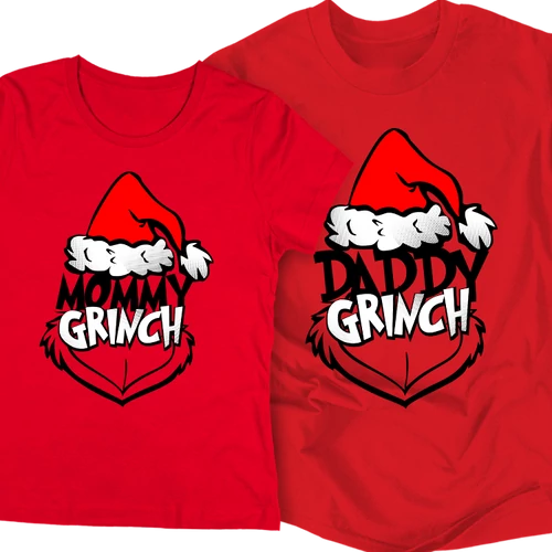 Grinch Anya - Grinch Apa páros póló szett (piros)