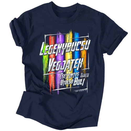 Legénybúcsú - Végjátékférfi póló (S_kék)