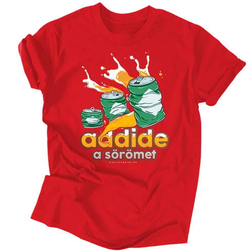 Add ide a sörömet! férfi póló (Piros)