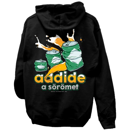 Add ide a sörömet! kapucnis pulóver (Fekete)