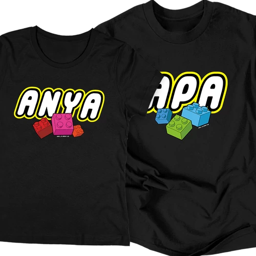 ANYA - APA lego páros póló szett (fekete)