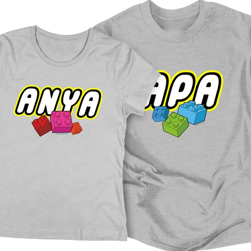 ANYA - APA lego páros póló szett (Szürke)