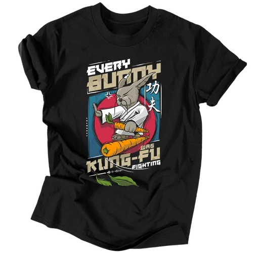 KUNG-FU BUNNY férfi póló (Fekete)