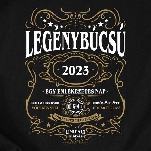 Legénybúcsú - Whiskey póló szett (RD) (B_Fekete)