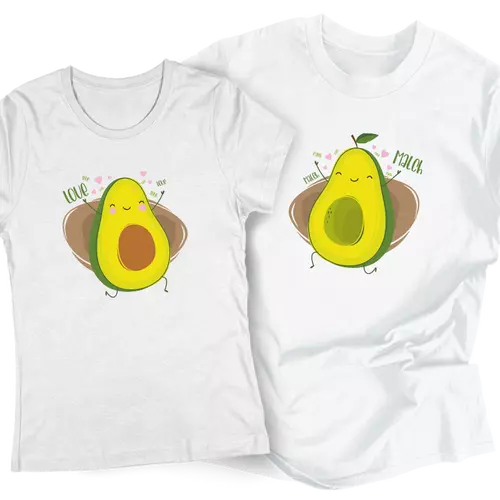 Avokado Love&Match páros póló szett (Fekete)