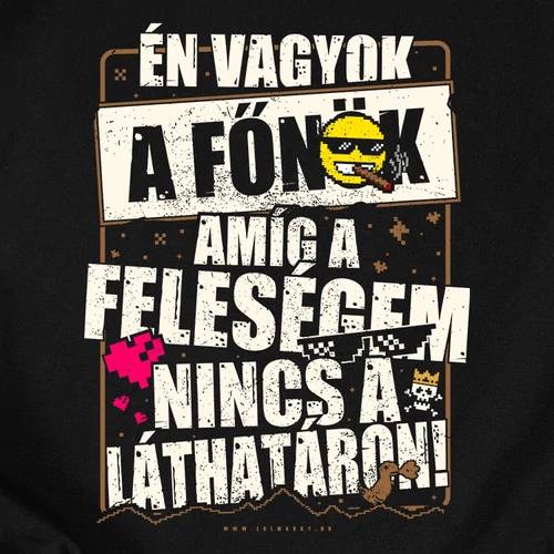 Én vagyok a főnök férfi póló (B_Fekete)