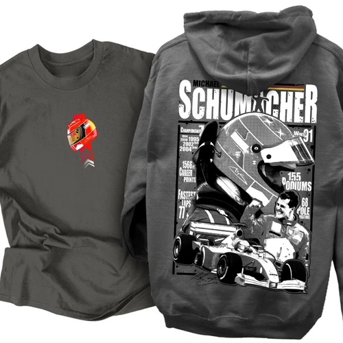 Michael Schumacher tribute kapucnis pulcsi és MS Helm póló szett (Grafit - Grafit)