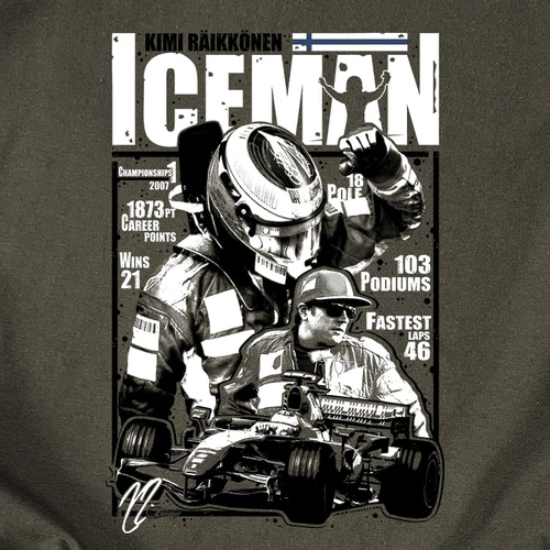 ICEMAN - Kimi Raikkönen Tribute kapucnis pulcsi (B_Grafit)