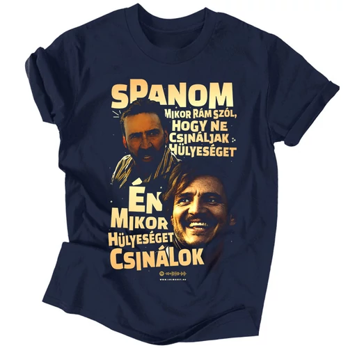 Én mikor hülyeséget csinálok férfi póló (Sötétkék)