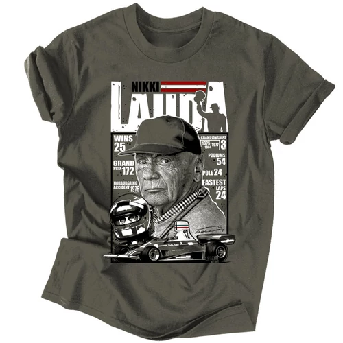 LAUDA - Nikki Lauda Tribute férfi póló (Grafit)