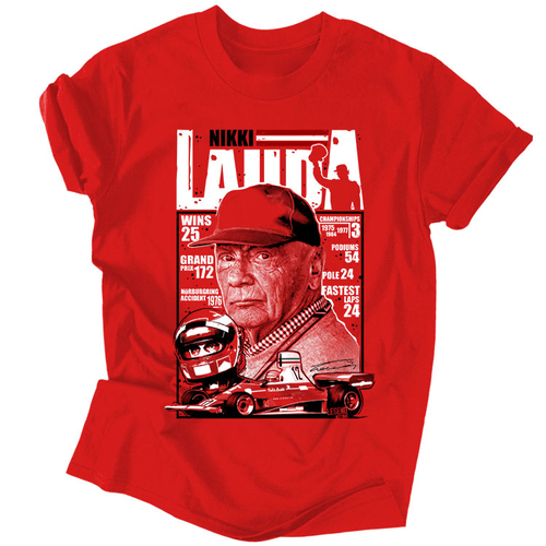 LAUDA - Nikki Lauda Tribute férfi póló (Piros)