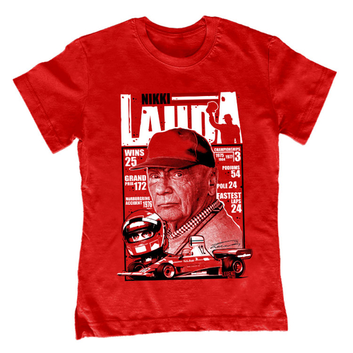 LAUDA - Nikki Lauda Tribute gyerek póló (Piros)