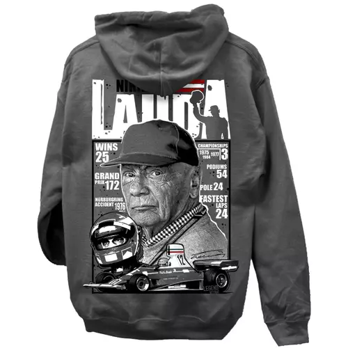 LAUDA - Nikki Lauda Tribute kapucnis pulcsi (Grafit)
