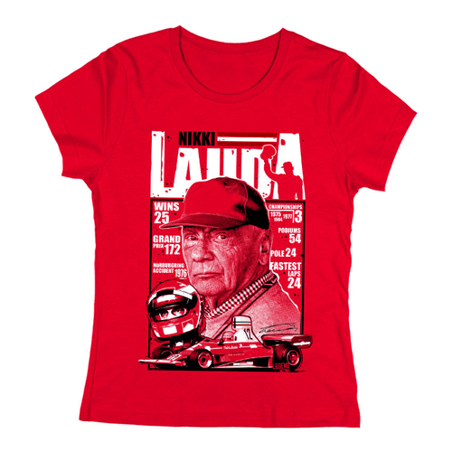 LAUDA - Nikki Lauda Tribute női póló (Piros)