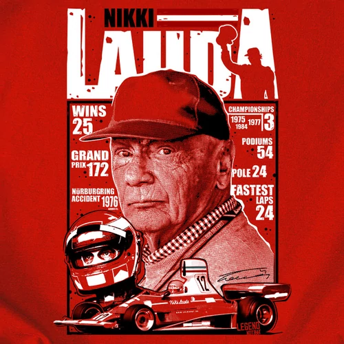 LAUDA - Nikki Lauda Tribute férfi póló (B_Piros)