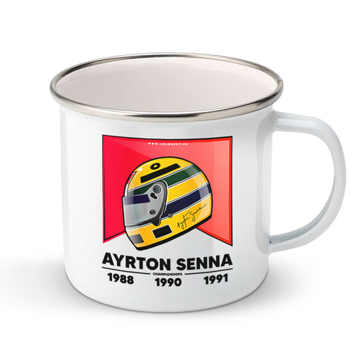 SENNA - Ayrton Senna Tribute fém bögre (Fehér)