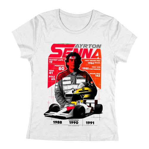 SENNA - Ayrton Senna Tribute női póló (Fehér)