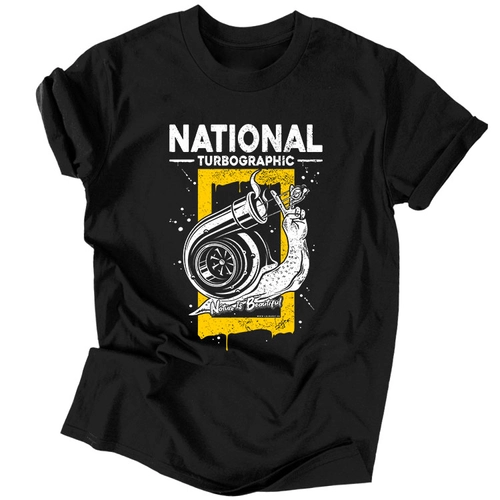 National Turbographic férfi póló (Fekete)