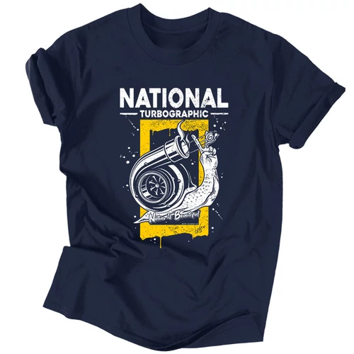 National Turbographic férfi póló (Sötétkék)