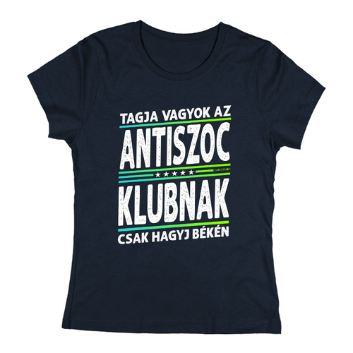 Antiszoc klub női póló (Fekete)