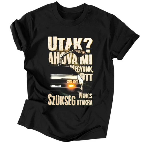 Ahová mi megyünk férfi póló (Fekete)