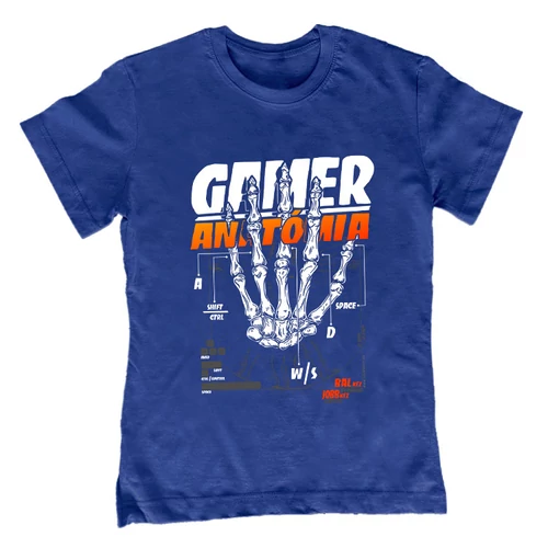 Gamer Anatómia (PC) gyerek póló (Királykék)