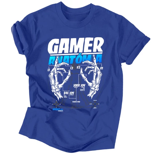 Gamer Anatómia (PS) férfi póló (Királykék)