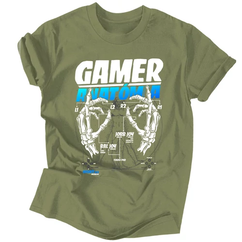 Gamer Anatómia (PS) férfi póló (Millitary)