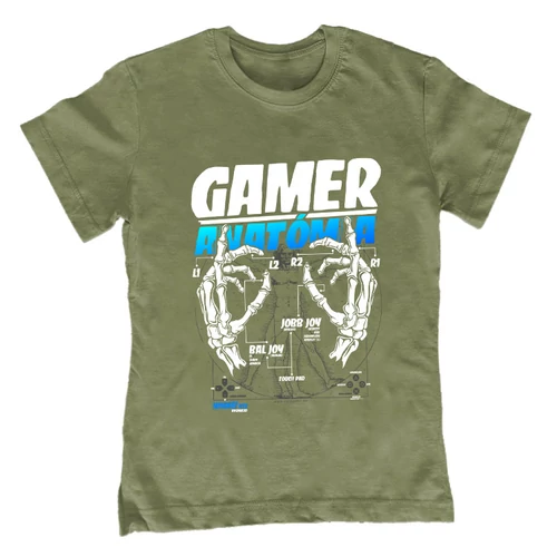 Gamer Anatómia (PS) gyerek póló (Millitary)