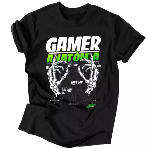 Gamer Anatómia (XBOX) férfi póló (Fekete)