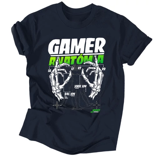 Gamer Anatómia (XBOX) férfi póló (Sötétkék)