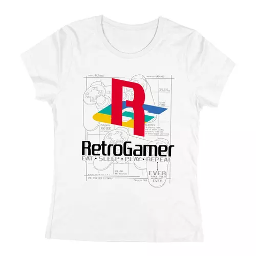 RetroGamer (PS) női póló (Fehér)