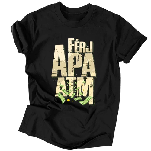 Férj Apa ATM férfi póló (Fekete)