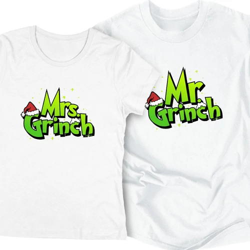 Mr és Mrs Grinch páros póló szett (Fehér)